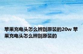 苹果充电头怎么辨别原装的20w 苹果充电头怎么辨别原装的