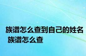 族谱怎么查到自己的姓名 族谱怎么查