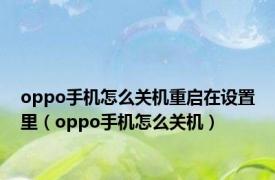 oppo手机怎么关机重启在设置里（oppo手机怎么关机）