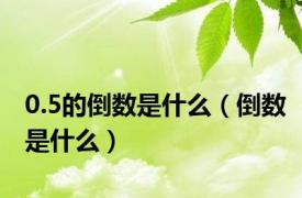 0.5的倒数是什么（倒数是什么）