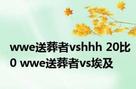 wwe送葬者vshhh 20比0 wwe送葬者vs埃及 