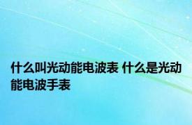 什么叫光动能电波表 什么是光动能电波手表