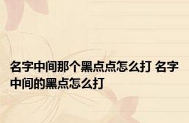 名字中间那个黑点点怎么打 名字中间的黑点怎么打 