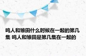 鸣人和雏田什么时候在一起的第几集 鸣人和雏田是第几集在一起的