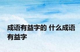 成语有益字的 什么成语有益字