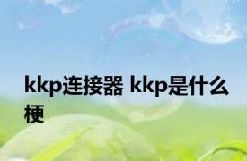 kkp连接器 kkp是什么梗