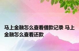 马上金融怎么查看借款记录 马上金融怎么查看还款