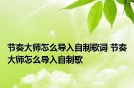 节奏大师怎么导入自制歌词 节奏大师怎么导入自制歌