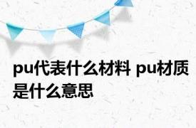 pu代表什么材料 pu材质是什么意思