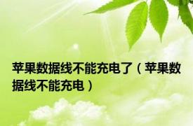 苹果数据线不能充电了（苹果数据线不能充电）