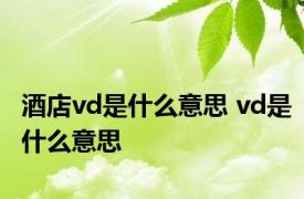 酒店vd是什么意思 vd是什么意思