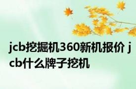 jcb挖掘机360新机报价 jcb什么牌子挖机