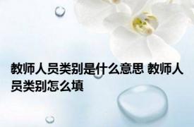 教师人员类别是什么意思 教师人员类别怎么填