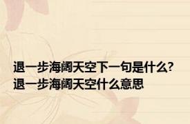 退一步海阔天空下一句是什么? 退一步海阔天空什么意思