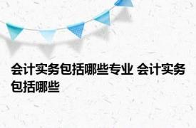 会计实务包括哪些专业 会计实务包括哪些