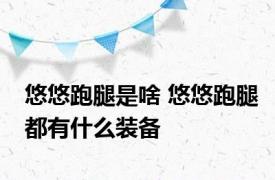 悠悠跑腿是啥 悠悠跑腿都有什么装备