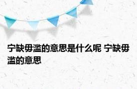 宁缺毋滥的意思是什么呢 宁缺毋滥的意思