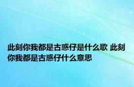 此刻你我都是古惑仔是什么歌 此刻你我都是古惑仔什么意思