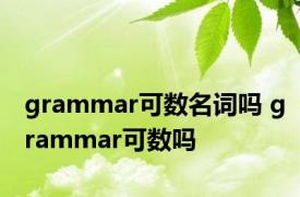 grammar可数名词吗 grammar可数吗