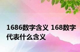 1686数字含义 168数字代表什么含义