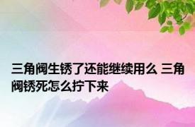 三角阀生锈了还能继续用么 三角阀锈死怎么拧下来