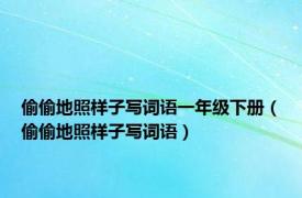 偷偷地照样子写词语一年级下册（偷偷地照样子写词语）