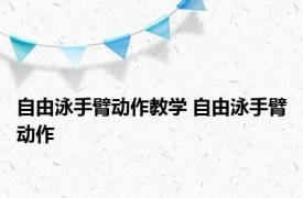 自由泳手臂动作教学 自由泳手臂动作 