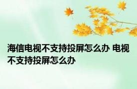 海信电视不支持投屏怎么办 电视不支持投屏怎么办