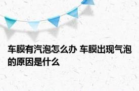 车膜有汽泡怎么办 车膜出现气泡的原因是什么