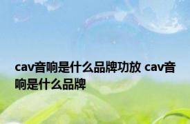 cav音响是什么品牌功放 cav音响是什么品牌