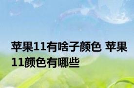 苹果11有啥子颜色 苹果11颜色有哪些