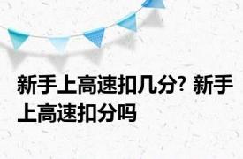 新手上高速扣几分? 新手上高速扣分吗