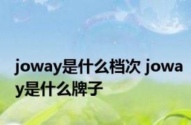 joway是什么档次 joway是什么牌子