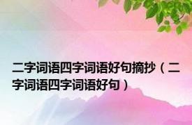 二字词语四字词语好句摘抄（二字词语四字词语好句）