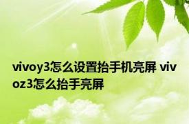 vivoy3怎么设置抬手机亮屏 vivoz3怎么抬手亮屏