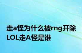 走a怪为什么被rng开除 LOL走A怪是谁