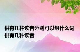 供有几种读音分别可以组什么词 供有几种读音