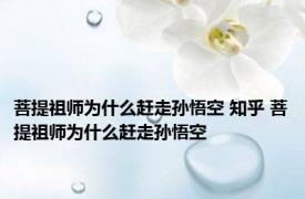 菩提祖师为什么赶走孙悟空 知乎 菩提祖师为什么赶走孙悟空