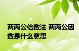 两两公倍数法 两两公因数是什么意思