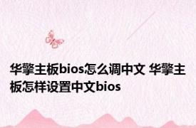 华擎主板bios怎么调中文 华擎主板怎样设置中文bios