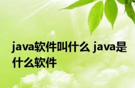 java软件叫什么 java是什么软件 