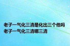 老子一气化三清是化出三个他吗 老子一气化三清哪三清