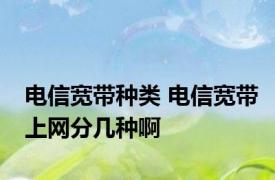 电信宽带种类 电信宽带上网分几种啊