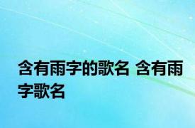 含有雨字的歌名 含有雨字歌名