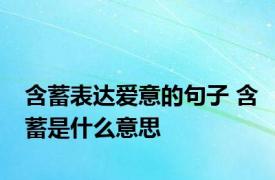 含蓄表达爱意的句子 含蓄是什么意思