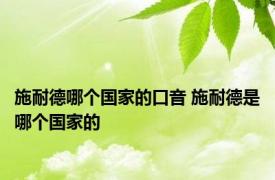 施耐德哪个国家的口音 施耐德是哪个国家的