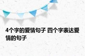 4个字的爱情句子 四个字表达爱情的句子