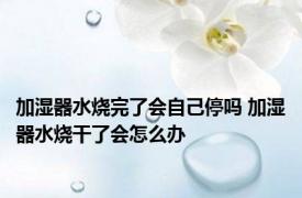 加湿器水烧完了会自己停吗 加湿器水烧干了会怎么办