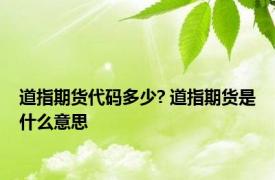 道指期货代码多少? 道指期货是什么意思