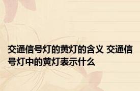 交通信号灯的黄灯的含义 交通信号灯中的黄灯表示什么